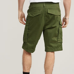 Shorts cargo sportifs pour homme, vert olive, taille mi-haute, 100% coton, style bermuda décontracté, séchage rapide, avec poches et fermeture éclair - Product Image 4