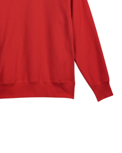 <b>Women's</b> <b>Red</b> Crew Neck <b>Sweatshirt</b> 100% Cotton Knitted Solid Color Regular Fit Autumn Wear - Product Image 4