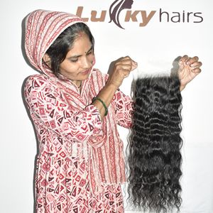 Extensions de cheveux humains indiens bruts, closure HD 6*6, ondulés, tissage naturel, tissage Genius, prix de gros, qualité vierge - Product Image 3