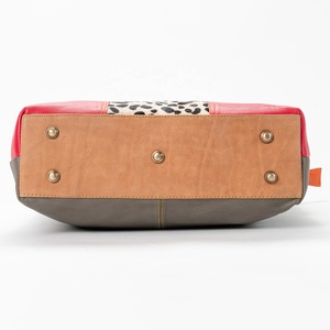 WESTAL Sac à main vintage en cuir véritable pour femmes, fourre-tout patchwork, sacs à bandoulière pour femmes - Product Image 6