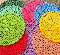 Napperons en satin floral 100 % coton, modernes, à carreaux, au crochet, faits main, couleur et taille personnalisables, jetables, pour usage domestique et extérieur, en tissu de lin
