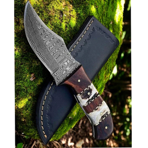 มีดสกินเนอร์ดามัสกัสทำมือ มีดสกินเนอร์ดามัสกัสแบบสั่งทำพิเศษ ตีขึ้นรูปด้วยมือ มีดล่าสัตว์เหล็กดามัสกัส - Product Image 2