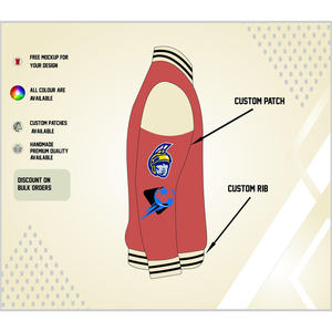 Veste universitaire en laine tendance pour hommes, style graffiti, col rabattu avec patch brodé sur le devant et style baseball - Product Image 4