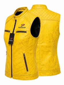 Chaleco de cuero elegante para mujer con construcción duradera, costuras impecables, cierre de cremallera suave y ajuste cómodo para todas las estaciones. - Product Image 3