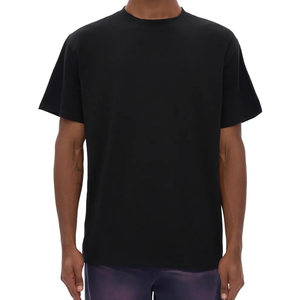 Trendy Men's 100% Cotton T-Shirt Solid Color Heavyweight Loose <b>Drop</b> Shoulder Summer Casual Wear 280 Gram Knitted Fabric - Product Image 3