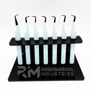 Pince à épiler de précision antistatique en acier inoxydable japonais, revêtement poudré bleu bébé, nouvelle version professionnelle RMI, pour extensions de cils, modèle diamant - Product Image 5