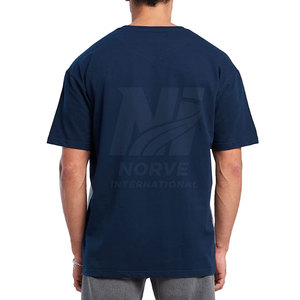 Camiseta Extra Grande de Algodón Grueso Premium para Hombre, Hombros Caídos, Corte Holgado, Cuello Redondo, Manga Corta, Ropa Urbana de Verano - Product Image 3