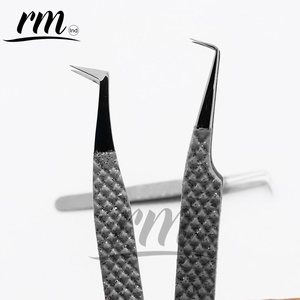 RMI modèle chaud paillettes couleur cils Extension pince à épiler Volume de botte pince à cils incurvée avec pointe argentée durable - Product Image 4