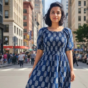 ชุดเดรสผ้าซาตินพิมพ์ลายด้วยมือสำหรับฤดูร้อน ทรงเอซิมเมตริก ซักได้ แฟชั่นลำลอง เรียบง่าย สไตล์แม็กซี่ - Product Image 1