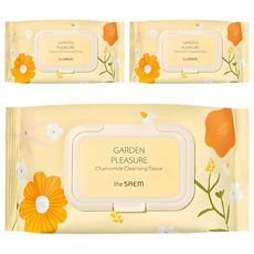 Lingettes nettoyantes parfumées à la camomille Saem Garden Pleasure, 100 lingettes, lot de 3, pour le démaquillage, en promotion - Product Image 1