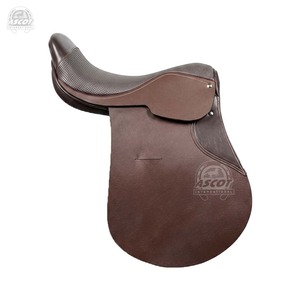 Nouvelle conception de selle Polo en cuir véritable, selle anglaise complète avec étriers en fer, sangle de selle, vente en gros - Product Image 1