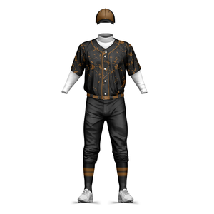 Uniforme de Béisbol para Hombre, Diseño de Camuflaje Negro, Colores Personalizados, 100% Poliéster Antibacterial, Logotipo Personalizado - Product Image 1