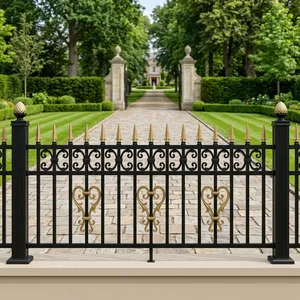 Rampe de balcon traditionnelle en acier inoxydable à fixation au sol, résistante à la rouille, pour extérieur, escaliers, garde-corps, écoles et salons - Product Image 1