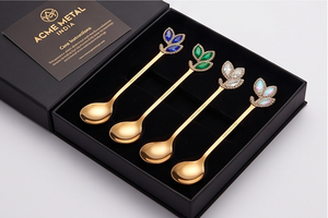 Luxury Leaf Design Handle <b>Coffee</b> And Tea <b>Spoons</b> In Stainless Steel With Elegant Finished Perfect For Hotel And Restaurant Use - Product Image 3