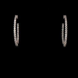 Boucles d'oreilles en or 14 carats plaqué platine et rhodium, diamants blancs de laboratoire taille brillant, couleur E, style tendance, pour femme, usage quotidien, 4 grammes - Product Image 1