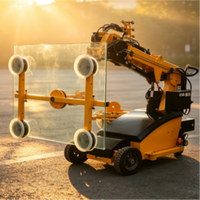 Robot de manutention de verre mobile sur roues à aspiration, alimenté par batterie, pour les opérations de manutention de verre en intérieur et en extérieur