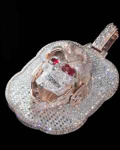 High Quality Custom Men's Hiphop <b>Charm</b> Pendant Pass Diamond Tester VVS Moissanite 925 <b>Silver</b> & Yellow Gold-Fine Jewelry - Product Image 2