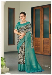 Saree classique traditionnel en soie Banarsi douce de créateur pur tissé à la main avec chemisier pour des occasions spéciales et des fêtes - Product Image 2