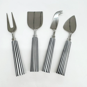 Luxury <b>Cheese</b> <b>Knife</b> <b>Set</b> with White Resin Handles and Gold Stainless Steel Blades 3-Piece Gourmet <b>Cheese</b> Tools for Fine Dining - Product Image 5