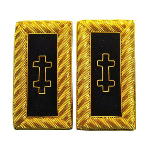 Épaulettes de Chevalier Templier Premium Grand Encampement, Broderie Dorée, Accessoires pour Manteau Cérémoniel - Product Image 1