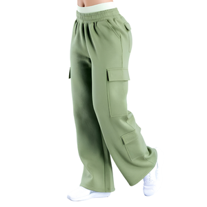 Cargo Pants <b>Men</b> High Waist Elastic Waist Lightweight Multi Pocket Baggy Casual Utility Trousers Custom OEM Wholesale - Product Image 3