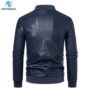 Veste d'hiver en cuir de vache pour homme moderne, confortable, décontractée, finition lisse, légère, écologique, poches zippées sécurisées, mode intemporelle - Product Image 3