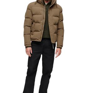 Veste matelassée d'hiver légère pour homme avec col à capuche Haut quotidien décontracté imperméable et réversible Logo avant de couleur personnalisée - Product Image 1