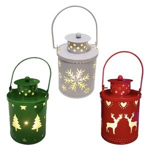Metal Rectangular <b>Lantern</b> Set With Led Lights For Wedding Home Decoration Durable Outdoor Indoor Use - Product Image 2
