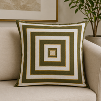Sarung Bantal Linen Organik 100% Ramah Lingkungan dengan Pola Geometris Daun Bersulam Persegi Gaya Nordik Dekorasi Rumah Hotel Putih