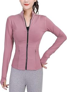 Camiseta de Yoga para Mujer INDEX, Azul, Media Cremallera, Manga Larga, Ajuste Ceñido, Transpirable, Spandex/Poliéster, Ropa Deportiva, Diseño Sin Costuras, Color Sólido - Product Image 1