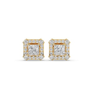 Boucles d'oreilles en diamant de laboratoire taille princesse 0,46 carat, or 14 carats, design léger et unique, vente en gros B2B, bijoux fins - Product Image 2