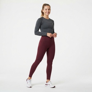 Leggings de sport taille haute personnalisés avec poches et effet ventre plat pour la gym et l'entraînement – Vente en gros - Product Image 2
