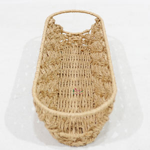 Paniers en corde de papier de forme ovale tissée naturelle avec poignées pour la décoration intérieure et l'affichage de comptoir - Product Image 5