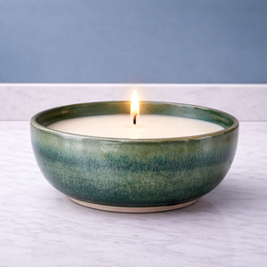 Ocean Mist Ceramic Candle Vessel Wide Bowl Thick Durable Heat Resistant Smooth Matte Glaze Single Wick Premium Home Decor - Product Image 5