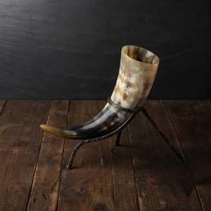 Corne à boire artisanale en corne de buffle avec support, forme naturelle, corne polie, corne à boire viking pour mariage, décoration de la maison, cadeau - Product Image 5