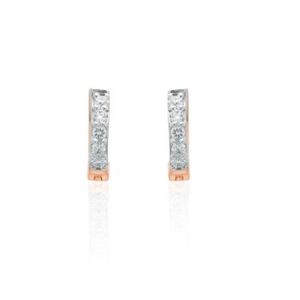 Pendientes de Oro Rosa con Diamantes CZ para Mujer - Joyería Elegante y Ligera de Lujo para Fiestas y Regalos, Tamaño Regular - Product Image 1