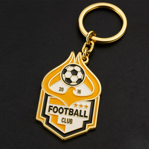 Custom Logo Football Crest Enamel Football-themed <b>Metal</b> <b>Key</b> <b>Chains</b> - Product Image 6