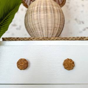 Poignée de porte en bois, accessoires pour armoires, excellent choix, bouton en rotin tressé, poignée de porte de haute qualité - Product Image 3