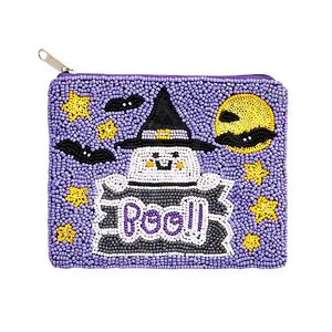 Porte-monnaie moyen pour fête d'Halloween, accessoire festif et fonctionnel, design en coton brodé effrayant, utilisation quotidienne, cadeaux de fête, fait main - Product Image 2