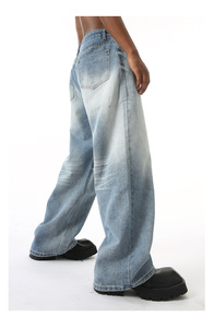 Custom <b>Men</b> Outfit Baggy Fit Dark Blue <b>Jeans</b> Pants <b>Jeans</b> American Washed Denim with Summer Quality Mid Waist Vintage Style - Product Image 2