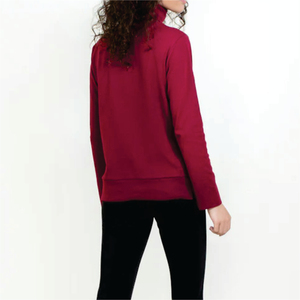 T-shirt décontracté d'été à col roulé pour femme, manches longues, 100 % coton biologique, respirant, écologique, 160 g, imprimé personnalisé - Product Image 3