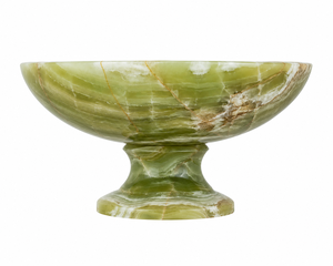 Bol à fruits en marbre onyx vert, poli, en pierre massif, taille personnalisée pour la décoration de table et le service des aliments - Product Image 2