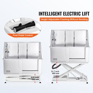 Professional Stainless Steel <b>Dog</b> Grooming Tub 50\" Pet <b>Dog</b> <b>Bathing</b> Station Electric Height Adjustment Faucet Soap Box Grooming - Product Image 3