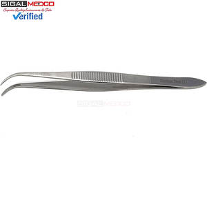 Pinzas Oftálmicas Iris Eye 4.5, Puntas Dentadas Semicurvas, Acero Inoxidable de Primera Calidad, Instrumento Quirúrgico Manual - Product Image 5