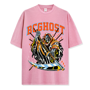BCGHOST <b>Flame</b> Reaper Printed Men's T-<b>Shirt</b> Short Sleeve O-Neck Street Style Regular Fit Cotton Jersey - Product Image 4
