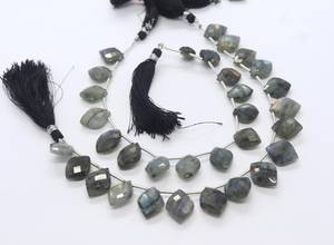 Perles de labradorite naturelle fantaisie facettées en forme de feuille 12-16 MM, perles de pierres précieuses de labradorite fine 8 pouces, perles de labradorite de forme fantaisie - Product Image 3