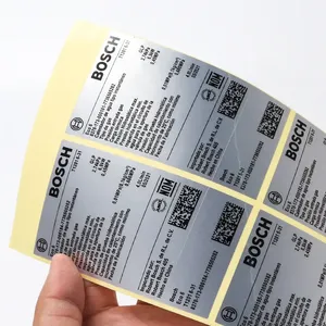 Rouleau d'autocollants holographiques argentés personnalisés avec étiquettes de code-barres numérotées Impression UV - Product Image 1