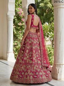 ชุดเลเฮนกา โจลี ดูปัตตา สีชมพูเจ้าสาว ปักลายหนัก หรูหรา สำหรับงานแต่งงาน ออกแบบโดยดีไซเนอร์อินเดีย ปากีสถาน ชุดเจ้าสาวแบบเร็วทันใจ - Product Image 4