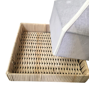 Plateau à chocolat en rotin éco-responsable fait main avec couvercle en filet, plateau de présentation haut de gamme en jacinthe d'eau pour le Ramadan et les tables de fête - Product Image 6