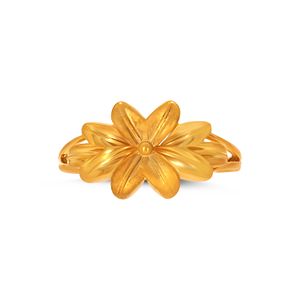 Bague en or Blossom Breeze, élégance classique, bague en or à pétales, bague en or florale raffinée. - Product Image 3
